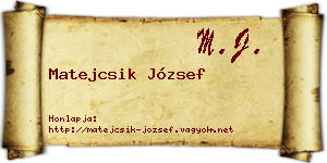 Matejcsik József névjegykártya