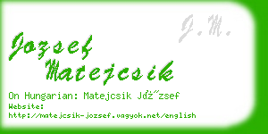 jozsef matejcsik business card